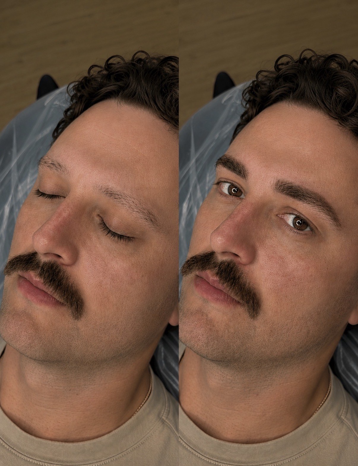 Men's microblading before and after — Perfect Brows Studio Austin
